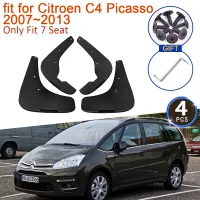 4x Mud Flap สำหรับ Citroen Grand C4 Picasso 7ที่นั่ง2007 ~ 2013 2012 2009 2006อุปกรณ์เสริม Mudguards Splash Fender Guards ล้อหน้า