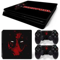 สติกเกอร์ลาย Marvel Deadpool ผิว PlayStation4ฟิล์มป้องกันสำหรับบาง PS4 PS4Slim คอนโซลควบคุมที่ครอบจอยคอนโทรลเลอร์