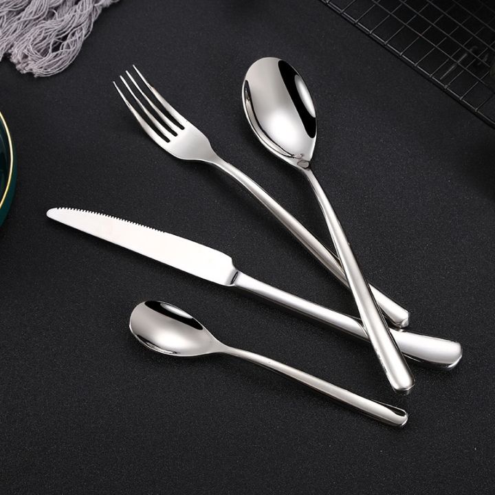 cutlery-set-ชุดช้อนส้อม4ชิ้น-ช้อนเกาหลี-ช้อนส้อม-ช้อนส้อมเกาหลี-ชุดช้อนส้อมสแตนเลส304-ชุดช้อนส้อมมีด