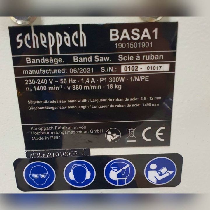 scheppach-เลื่อยสายพาน-รุ่น-basa1-ขนาด-8นิ้ว-กำลัง-300w-เครื่องเลื่อย-แบบตั้งโต๊ะ-เลื่อยสายพาน-จัดส่ง-kerry