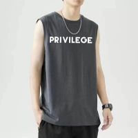 ew Brand Gym Clothing Bodybuilding Drop Armhole Tank Top Men Fitness Solid Color Cotton Side Cut Off Sleeveless T-Shirt