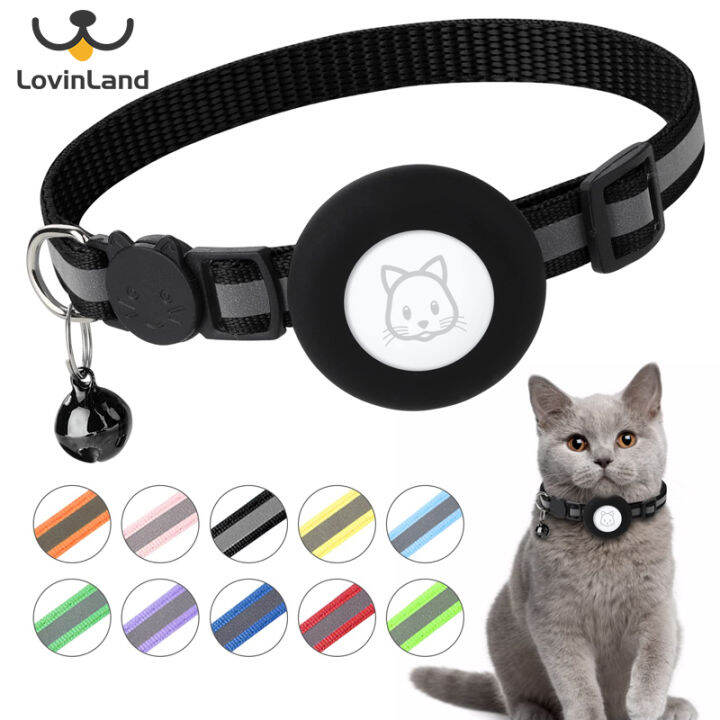 Airtag Cat Collar Reflective Airtag Cat Collar with Bell and Silicone