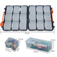 ♚ Double-sided Plastic Parts Box Building Block Screw Storage Box Fishing Lures Box Portable combination organize Tool Box