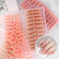 240Pcs Fashion Nude Pink Coffin Nail Tips Long Square Fake Nails Extension Full Cover Fake Nail Tips Women Girls Nair Art Set
