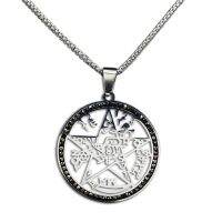 Pentagram Tetragrammaton Necklace Women Stainless Steel Silver Color Witchcraft Divination Necklaces Jewelry joyas N66S02