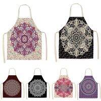 Mandala Flowers พิมพ์ผ้ากันเปื้อนครัวผู้หญิงผ้าฝ้ายผ้าลินินผ้ากันเปื้อน Stain Proof Home Cooking Baking Cl