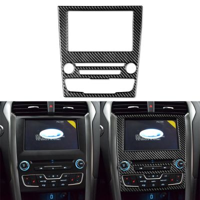 ❦ Central Control Multimedia Navigation Decorative Trim Cover for Ford Mondeo 2013-2018 2019 Car Interior Accessories Carbon Fiber