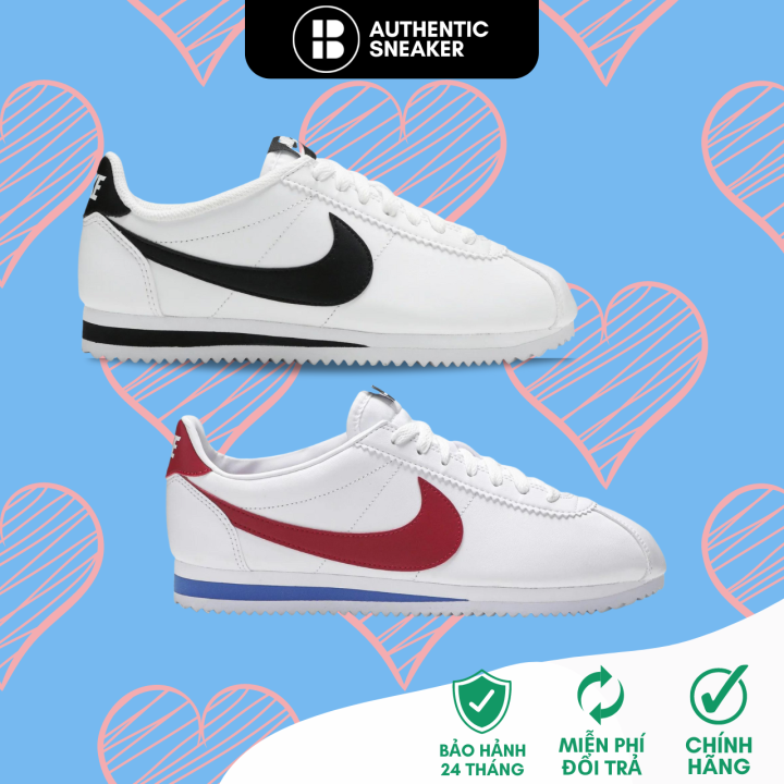 Chính hãng authentic] Giày Nike Cortez real cổ điển màu trắng đỏ nam nữ  [Tặng 1 Sneaker Perfume Cao Cấp cho đơn từ 1tr250] 