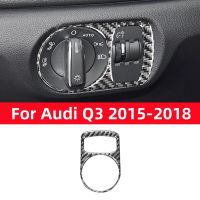 Carbon Fiber Interior Auto Headlight Control Knob Trim Sticker For Audi Q3 2015-2018 Modification Decoration Car Accessories