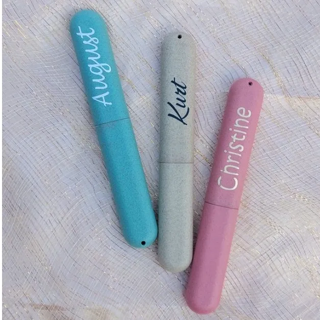FREE Personalized Names For Wheat Straw Toothbrush Holder Or Case PCut 