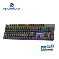 RAZEAK PANTHER RK-X09 คีย์บอร์ดเล่นเกมส์ บลูสวิตช์แท้กดเสียงดัง *รับประกันศูนย์ 2 ปี