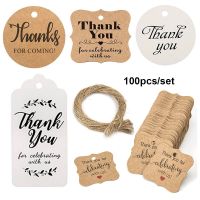 SUHE 100pcs Thank you Craft Gift Package Wrapping Tags Label