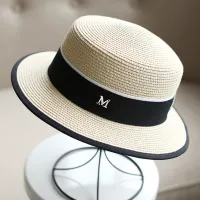 Panama straw hat, black edge, women