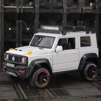 โมเดลรถโลหะผสม SUZUKI Jimny 1:18ของเล่นโลหะสำหรับยานพาหนะออฟโรดโมเดลรถจำลองแสงไฟเป็นของขวัญสำหรับเด็ก