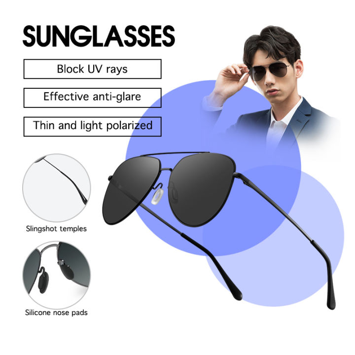 xiaomi-sunglasses-แว่นกันแดด-แว่นกันแดดผู้ชาย-tac-เลนส์โพลาไรซ์-แว่นกันแดดผู้หญิง-fashion-sunglasses-pilot-sunglasses