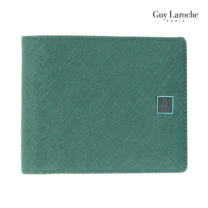 guy-laroche-กระเป๋าสตางค์พับสั้น-มีลิ้นกลาง-รุ่น-mgw0322-สีเขียว