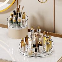 360° Rotating Acrylic Organizer Cosmetic Storage Box Jewelry Organizer Desktop Storage Box Pen Holder Transparent Plastic Rack