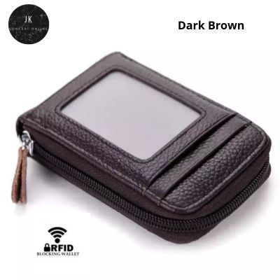 Portable Genuine Leather Organ Style RFID Blocking Credit Card Wallets Holder Case with 13 Card Slots Business Bank Card