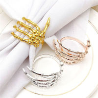 Napkin Rings For Dining Party Table Decor Accessories Palm Shaped Napkin Holders Ghost Shaped Napkin Buckles Metal Hand Napkin Rings