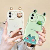 MrHaha เคสสำหรับ Realme C53 C55 C35 C33 C30 C30s C25Y C21Y C3 C25 C25s 50A C20 C20A C11 C15 8i 9i 5 5i 5S 6i Narzo 50i การ์ตูนสตรอเบอร์รี่ Bear3D หยักเคสโทรศัพท์ปิดขอบโค้งฝาครอบป้องกันเนื้อนิ่ม TPU