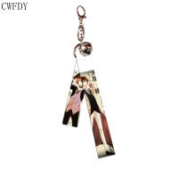 10pcs Anime Bungou Stray Dogs Ribbon Lanyard Keychain Cartoon Figure Strap Bag Bell Streamer Pendant Key Chain Jewelry Wholesale