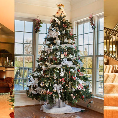 ต้นไม้ปลอม ต้นคริสต์มาส ขนาด 90-210cm ต้นไม้ประดับตกแต่ง ขาพลาสติก วันคริสต์มาส ต้นไม้ พีวีซี ตกแต่งต้นคริสต์มาส สีเขียว ฐานเหล็ก