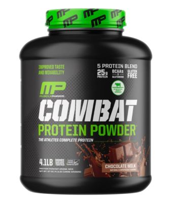 MusclePharm Combat Protein Powder, Chocolate Milk, 4.1 Pounds (52 Servings) 5 Protein Blend, lean muscle growth and recovery Whey Protein BCAA เวย์ โปรตีน MP