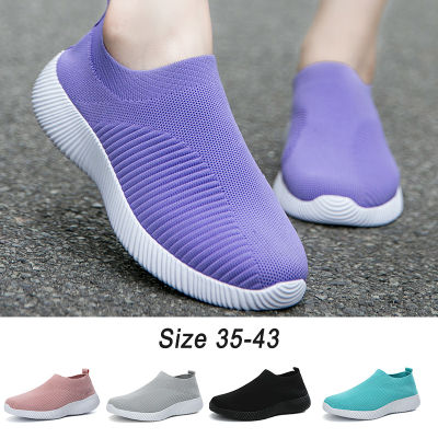 Outdoor Trainers Slip-On Lightweight Solid Color Gym Shoes Sport Women Tennis Shoes Ladies Flats Sneakers Tenis Mujer
