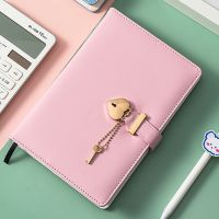 A5 password book with lock notebook thickened notepad creative heart-shaped latch cute girls love lock diary