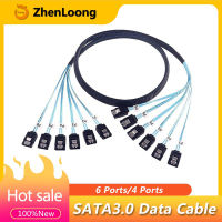 ZhenLoong 6/4ชิ้น/เซ็ต SATA เพื่อ SATA ฮาร์ดดิสก์ไดรฟ์สายเคเบิลข้อมูล7ขา SATA3.0 6Gbps สำหรับ Sever PC คอมพิวเตอร์ HDD เชื่อมต่อ