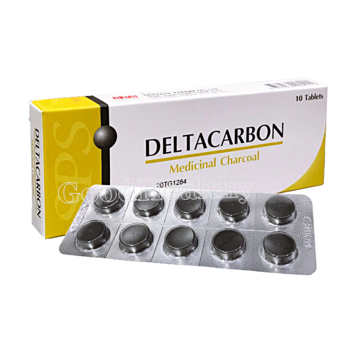 DELTACARBON เดลต้าคาร์บอน(MEDICINAL CHARCOAL)บรรเทาอาการท้องร่วง