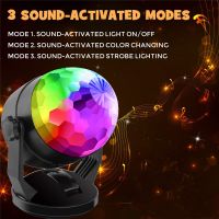 ♦﹍ LED Stage Lighting Sound Activated Party Lights RGB Disco DJ Party Light Battery Powered/USB Plug Magic Ball Laser Projector