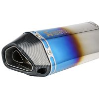 ส่งทันที ปลายท่อ ปลายท่อแต่ง AKRAPOVIC ลายแคปล่า คอ2นิ้ว มีจุกลดเสียงคาร์บอนไฟเบอร์สีเงินสีดำ ไอเสียดัดแปลงสำหรับรถจักรยานยนต์ท