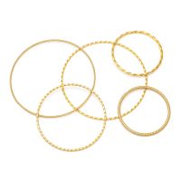 10pcs Stainless Steel Gold Earrings Rings Spiral Round Twisted Big Circle Ear Wire Hoops Pendant Connectors DIY Jewelry Findings