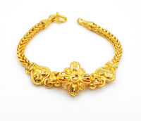 Thai Jewelry Flower 22K 24K Thai Baht Yellow Gold Plated jewelry Bangle Bracelet