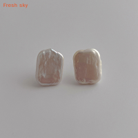 Fresh sky ต่างหูไข่มุกน้ำจืดธรรมชาติสีสันสดใส1คู่ต่างหูแฟชั่นวินเทจสำหรับผู้หญิงเครื่องประดับหรูหราน้ำหนักเบาเรียบง่าย