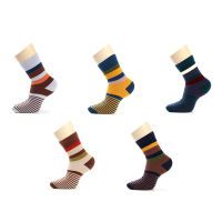 5 PairLot Cotton Mens Socks Colorful Stripe Socks Fashions Compression Happy Crew Socks Men Big Size 39-45