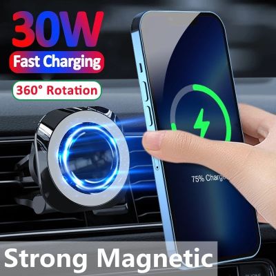 15W Magnetic Car Wireless Charger Air Vent Phone Holder Stand For Macsafe iPhone 13 12 Mini Max Pro Qi Fast Car Charging Station Car Chargers