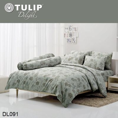 Tulip Delight ผ้าปูที่นอน (ไม่รวมผ้านวม) พิมพ์ลาย กราฟฟิก Graphic Print DL091 (เลือกขนาดเตียง 3.5ฟุต/5ฟุต/6ฟุต) #ทิวลิปดีไลท์ เครื่องนอน ชุดผ้าปู ผ้าปูเตียง