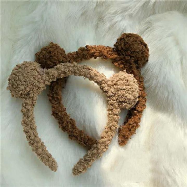 yf-new-gils-cute-plush-bear-rabbit-ears-headband-autumn-winter-head-hoop-cartoon-girls-kid-hairband-headdress-hair-accessories