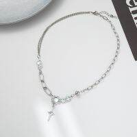 [COD] Small crowd design irregular chain moonstone crystal starburst necklace ins collarbone cold