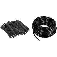 50Pcs C-Shaped Garden 4 / 7mm Drip Irrigation Pipe Bracket &amp; 1 Pcs 30 Meter 1/4 Inch Blank Drip Irrigation Hose