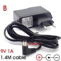 อะแดปเตอร์จ่ายไฟ1000ma 1A AC DC 9V ปลั๊ก EU กลับด้านหัวชาร์จสำหรับรถยนต์ AC 100V-240V ตัวแปลงเชิงลบภายในสวิตช์