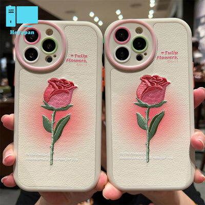 เคสโทรศัพท์ดอกทิวลิปการออกแบบลวดลายปลอกหุ้มแบบนิ่มใช้ได้กับ Iphone 14 13 12 11ซีรีส์