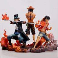 3 Uds อะนิเมะ Estatuilla D Luffy As Sabo Tres Hermanos Conjunto De PVC Colección De Figuras De Ión Juetes Muñeca 14-17CM