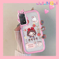 Jlingji เคสสำหรับ Xiaomi Redmi Note 11 Pro 11e 5G Note Pro ลายกระต่ายสาวกระต่ายที่โชคดีความคิดสร้างสรรค์สีสันน่ารักกล้องมอนสเตอร์น้อยนิ่มสำหรับเลนส์ซิลิโคนเคสใสกันกระแทกแบบใสง่าย