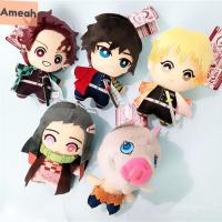 AMEAH น่ารัก Kamado Nezuko Agatsuma Zenitsu ของขวัญเด็กของขวัญเด็กกระเป๋า Pendat ของเล่นตุ๊กตา Tomioka Giyu Kamado Tanjirou ของเล่นตุ๊กตาปีศาจฆ่าตุ๊กตาผ้ากำมะหยี่พวงกุญแจผ้ากำมะหยี่ยัดไส้