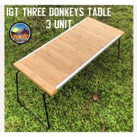 Three donkeys bamboo IGT Folding Table โต๊ะสนามพับได้ โต๊ะครัวแคมป์ปิ้ง