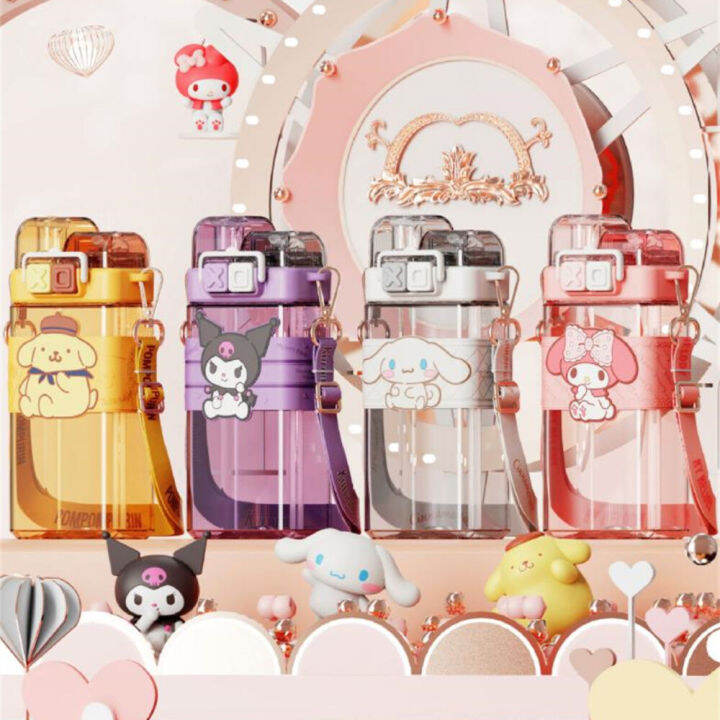 romahome-กาน้ำ-sanrio-520มล-ถ้วยน้ำหลอดพลาสติก-tritan-สุดสร้างสรรค์สำหรับเด็กถ้วยพกพาได้นักเรียนกลางแจ้งทรงสี่เหลี่ยมถ้วยน้ำกระบอกน้ำลายการ์ตูน9339