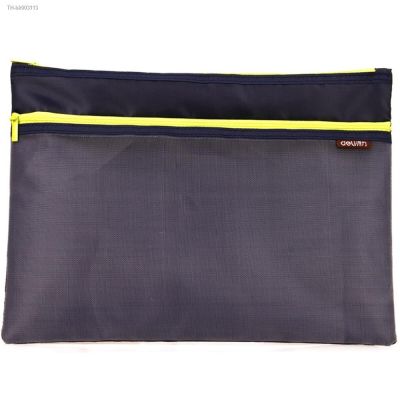 ♘▬﹍ 1pcs 5843 color file bag double layer bag file bag mesh A4/A5 cloth zipper bag